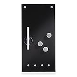 Zeller 11612 Memobord m. Haken, Glas, schwarz, ca. 40 x 20 x 3