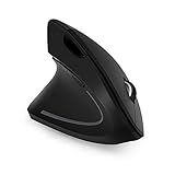 Ergonomische Bluetooth-Maus, linke Hand, 2,4 G, kabellos, Bluetooth, Dual-Modus, Linkshänder, vertikal, leise, wiederaufladbare Maus für PC/Laptop/Desktop mit Windows, Mac, Linux (schwarz)