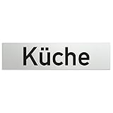 Kinekt3d Leitsysteme Schild/Türschild 160 x 40 x 1,5 mm - Aluminium Vollmaterial eloxiert - Oberfläche in geschliffener Edelstahloptik - 100% Made in Germany (Küche)