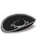 Dress Up America 925 Mexikanische Sombrero Hut für Erwachsene, schwarz, Einheitsgröß