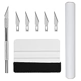 Selbstklebende Klebefolie Set Möbelfolie Wandschutzfolie Küchenfolie Plotterfolie Flexfolie Modern und Einfache Folie mit Tranchiermesser für Arbeitsplatte Wände Tür Schränke Wasserdicht Weiß 40cmx5