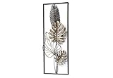 Kobolo Wandbild Wanddeko Metallbild - Monstera - Metall - 29x74 cm - weiß-G