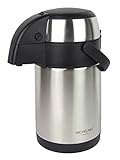 Michelino Pump-Isolierkanne/Kaffeekanne/Thermoskanne/Doppelwandig aus Edelstahl – 5,0 L