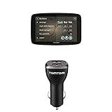 TomTom GO Professional 620 LKW-Navigationsgerät (Updates über Wi-Fi, 15,2 cm (6 Zoll), Smartphone-Benachrichtigungen) + Duales USB Auto-Schnellladegerät (geeignet für alle TomTom Navigationsgeräte)