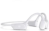 NCRD Offene Ohr Wireless Bluetooth Knochenleitungskopfhörer, Leichte Sport Headsets BT 5.0 HD-Telefonanruf Kopfhörer zum Joggen Laufen Fahren Radfahren Sweatproof Earset (Color : White)