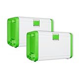 smarty - 2er Pack Aufbewahrungsboxen mit Deckel und Rollen 95 Liter - stapelbar & wetterfest mit Clips - hochwertige Kunststoffbox zur Aufbewahrung - Made in Italy
