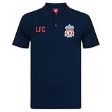 FC Liverpool Herren Polo-Shirt mit originalem Fußball-Wappen - Marineblau - XL