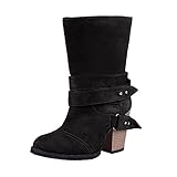 Caixunkun Ankle Boots Women's Elegant Booties with Flat Heel Comfort Suede Zipper Hasp Women Bootie Autumn Winter Boots Ankle Boots Ankle Shoes Boots Women's Snow B