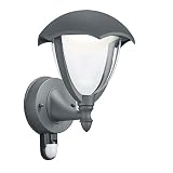 Wandleuchte Außenleuchte Wandlampe Hauswandleuchte Außenbeleuchtung Haustür, Bewegungssensor IP44 anthrazit, 1x LED 6 Watt 650 Lumen warmweiß, HxB 29x20