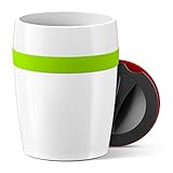 Emsa N2060200 Travel Cup Ceramics Isolierbecher, Keramikbeschichtung, Weiß/Hellgrün 11,2