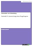 Statistik II - Auswertung eines Fragebog