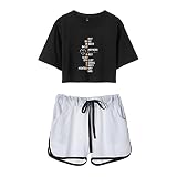 hengGuKeJiYo Grey's Anatomy Tshirt Damen Crop Top und Shorts Anzug Activewear Sets Kleidung M