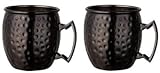 2 Stück Moscow Mule Becher, 530 ml Schwarz Cocktail Becher, Edelstahl-Becher für Hausbars, Partys, Festliche F
