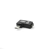 System-S 90° Grad Winkelstecker (rechts) Micro USB auf Micro USB OTG Host On-The-Go Adapter für OTG-fähige G