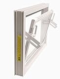 ACO 60cm Nebenraumfenster Kippfenster Einfachglas Fenster weiß Kellerfenster, Größe:60 x 50