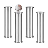 Möbelfüsse einstellbar Möbelfüße Metall Kein Stanzen Couchtischbeine aus Glas Tischbeine Silber schleifen Aluminiumlegierung Paste Stützbeine Badezimmerschrank TV-Schrank Füße,4 Stück (15cm)