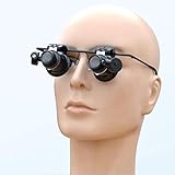 Kopflupe mit Linse 20-fache Vergrößerung Lupenkopf mit leichtem Freisprech-Stirnband Leselupe Schmuck Glaslupe a/