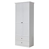 trendteam smart living Garderobe Garderobenschrank Schrank Baxter, 81 x 196 x 41 cm Weiß Dekor mit viel S