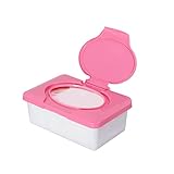 Aufbewahrungsbox für Feuchttücher, rechteckige Kosmetiktücherbox, Feuchttuchspender mit Schnallendeckel, Serviettenaufbewahrungsbox für Home Office Badezimmer und Auto Pink