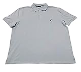 Nautica Mens Short Sleeve Solid Cotton Pique Polo Shirt (Large, Sky Blue)