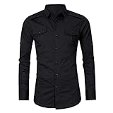 Herren-Outdoor-Langarmhemd erhältlich Herren-Outdoor-Tooling-Langarm-Shirt mit Taschen Langärmliges, lässiges Flanellhemd für Herren Button-Down-Hemden Großes Langarm-Arbeitshemd für H