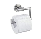 WENKO Toilettenpapierhalter Bosio Edelstahl matt - WC-Rollenhalter, ohne Deckel, Edelstahl rostfrei, 15 x 10.5 x 6.5 cm, M