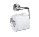 WENKO Toilettenpapierhalter Bosio Edelstahl matt - WC-Rollenhalter, ohne Deckel, Edelstahl rostfrei, 15 x 10.5 x 6.5 cm, M