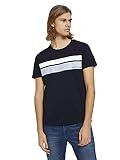 TOM TAILOR Denim Herren 1025596 T-Shirt mit Bio-Baumwolle, 10668-Sky Captain Blue, XXL
