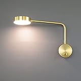 Verstellbare Wandlampe Gold Schwenkbar Mit Schalter Innen Dimmbar Swing Arm Vintage Wandleuchte Leselampe Nachttischlampe Für Schlafzimmer Esszimmer Flur Lamp