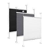 Eurohome Plissee Grau 50x130cm klemmfix ohne Bohren für F