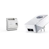 Devolo dLAN pro 1200 DINrail Powerline Hutschienenadapter & dLAN 550 Duo+ Powerlan Adapter (2X LAN Port, Kompaktgehäuse, Netzwerk, LAN Steckdose einfaches LAN Netzwerk aus der Steckdose) weiß