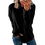 ZYHMD Damen Sweatshirt Langarm Casual Langarmshirt Rundhals Farbblock Pullover T Shirts Blusen Tunika Tops Oberteile Damen Oberteile Langarmshirt Damen Bluse Basic Shirt Tee Frauen F