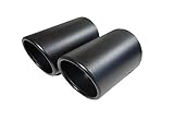 2 CARTUNER® Auspuffblenden Auspuffblende Edelstahl schwarz matt Black Edition Endrohrblenden Endrohrblende Auspuff Blende E