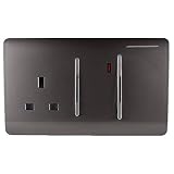 Trendi Artistic Modern Glossy 45A Herdschalter & Steckdose inkl. Neoneinsatz dunkelb