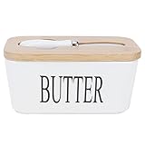 Nannigr Speiseschale, Spülmaschine Keramik Butterdose mit Eichendeckel für Restaurant für Zucker fü
