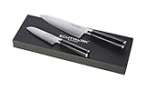 Echtwerk EW-DM-0365 Damaszener Messer Set, 2-TLG, Kochmesser,Küchenmesser, Damaststahl, Pakka-H