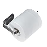 Toilettenrollenhalter Edelstahl WC Rollenhalter Ohne Bohren Küchenrollenhalter Selbstklebend Wandmontage Rostschutz für Toilettenküche,Silb