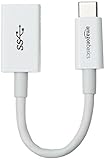 Amazon Basics - Adapterkabel, USB-Typ-C-Stecker auf USB-Buchse, USB 3.1, 1. Generation, Weiß