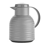 Emsa N40109 Samba Wave Isolierkanne | 1,0 Liter | Quick-Press Kunststoff | Glas-Isolierkolben | Kaffeekanne: 12h heiß/24h kalt | 100 % dicht |