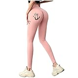 Damen-Leggings mit Postraffung, formt Ihren pfirsichähnlichen Po, hohe Taille, Bauchkontrolle, Yogahose für Damen, Teenager, sexy Workout-Leggings, rose, XXL
