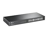 TP-Link TL-SG1024 24 Port Gigabit Ethernet LAN Switch (Plug&Play, 24 Gigabit Ports, auch 19 Zoll Rack-Montage, IGMP, energieeffizient, Metallgehäuse, Lifetime warranty) schw