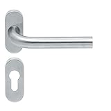 49.420.01 Aperit Türdrucker Silber L-Modell: für Rahmentüren auf Ovalrosette L-Form mit PZ