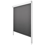 Sol Royal Kassettenrollo mit Führungsschiene SolReflect K24 90x175 cm Anthrazit - Blackout Thermorollo seitliche Führungsschienen - Befestigung ohne Bohren - Verdunkelungsrollo 90cm b