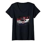 Damen Kroatien, Kroatischer Flagge Grunge T-Shirt mit V