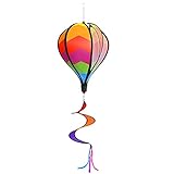 Hemisgin Windspiel Ballon Windrad Heißluftballon Twist Rainbow Mit Lockigen Schwanz Windspiel Wind Spinner Zelt UVbeständig Und Wetterfest Bunt Windspiel Für Garten Strick