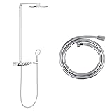 GROHE Rainshower SmartControl 360 Duo |Brause- & Duschsystem -Duschsystem mit Thermostatbatterie, Wandbrausehalter verstellbar | chrom & Silverflex | Brausen und Duschsysteme - Brauseschlauch |