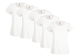 Fruit of the Loom Damen Valueweight Lady T-Shirt, Weiß (White 30), Small (5er Pack)