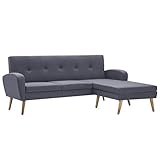 vidaXL Sofa in L-Form Stoffbezug Hellgrau Ecksofa Polstersofa Couch Loung