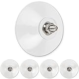 4 x Saugnapf Haken mit Rändelmutter, transparent, Ø 40 mm, zur Befestigung an Fliesen und Glas, für Bad und Küche, Befestigungshaken für Duschablagen, Dekoration, Rollos, Handtuchhalter für Wohnwag