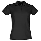 Fruit of the Loom Damen Lady-Fit Poloshirt 65/35 Schwarz M